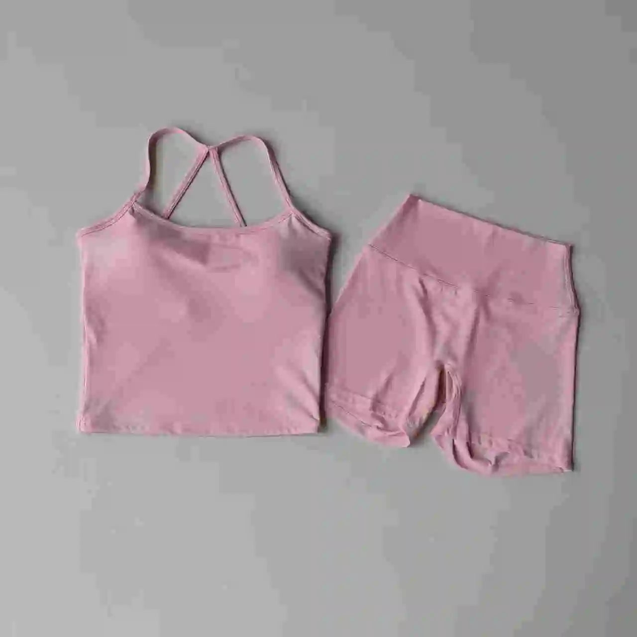 Conjunto de Yoga para Academia: Top Halter, Shorts de Cintura Alta