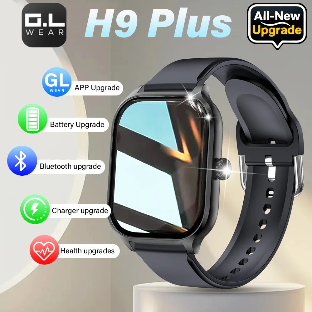 LAXASFIT 2025 Novo Smartwatch H9 com Chamadas Bluetooth Pulseira Fitness Personalizável. - Avantche Ofc